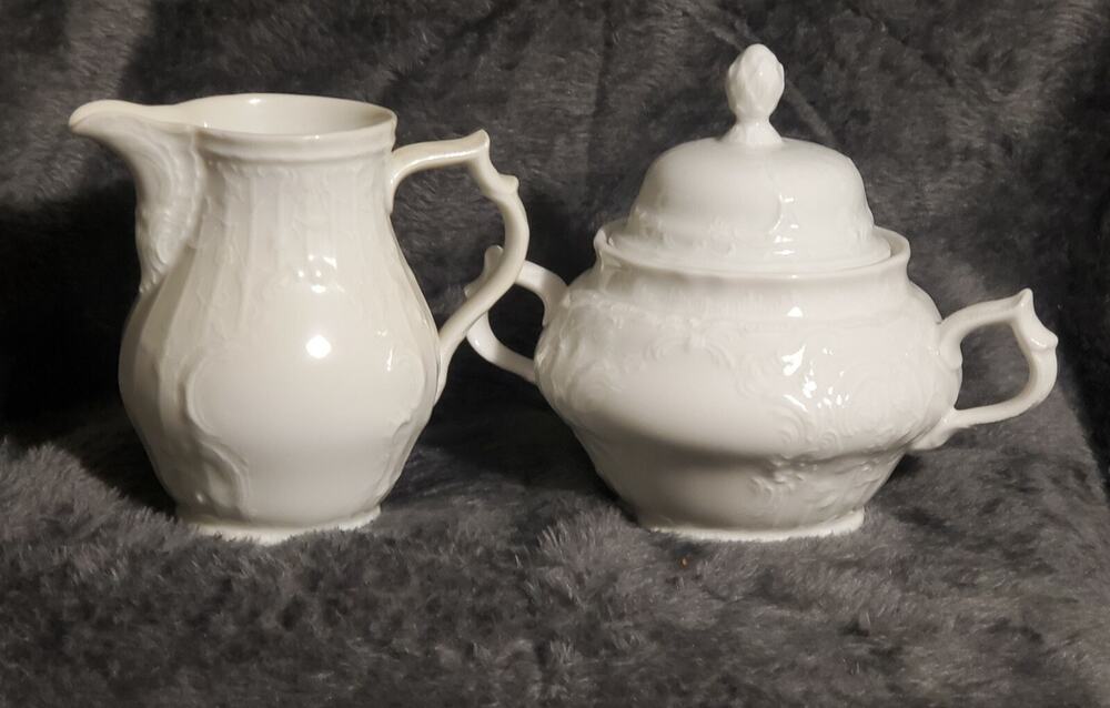 Rosenthal China White Sanssouci Sugar With Lid & Creamer Set Germany